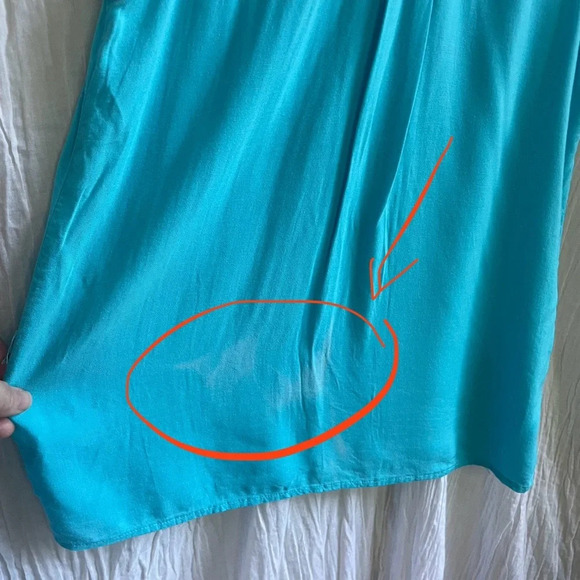 The Arte by Zenana Cerulean Blue Floral Lace Back Button Up Collared Tank, S - Picture 11 of 14